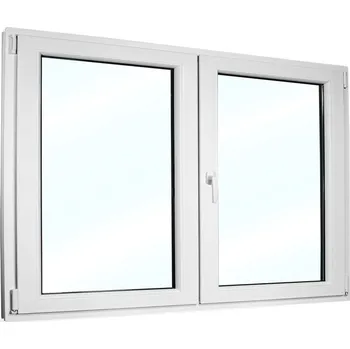 Okno Plastové okno 180x130 cm (1800x1300 cm) | Dvoukřídlé se štulpem | Bílé | Otevíravé i sklopné | Pravé | 5 komor | 80 mm