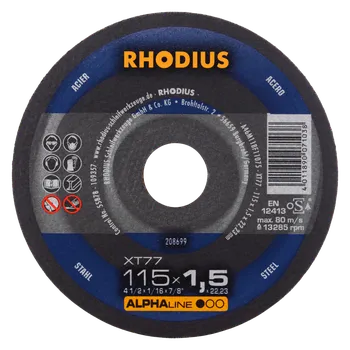 Řezný kotouč RHODIUS Extra tenký řezný kotouč XT77 115 x 1,5 x 22,23 ALPHAline