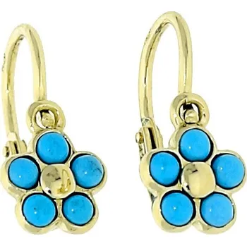 Náušnice Goldstore Tyrkysové pomněnky