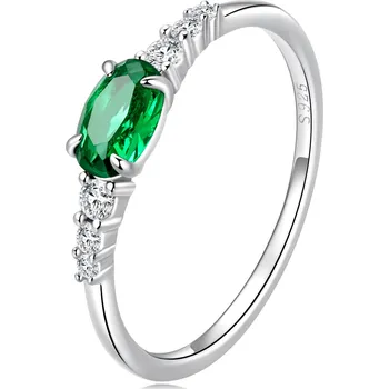Prsten Elenys stříbrný prsten Zelená krása Velikost: 7 (EU: 54-56)