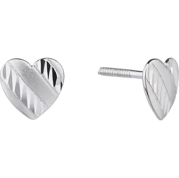 Náušnice Bealio BEALIO Stříbrné náušnice SRDCE šroubek 03-11457-2498