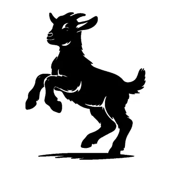 Samolepící dekorace Kůzle 001 levá mladý kozlík (01 - černá) SAMOLEPKA NA AUTO, NÁLEPKA, FÓLIE, POLEP, TUNING, VLASTNÍ TEXT, TISK, AUTOSAMOLEPKY.cz, POLEPY, OBRÁZEK, LOGO, 3D STICKERS