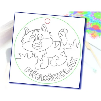 kreativní sada Radost v písku Sada medailí 5ks kočička - předškolák