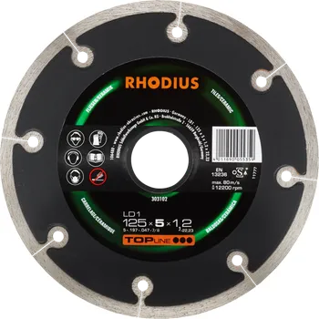 Řezný kotouč RHODIUS Diamantový řezný kotouč LD1 125 x 5,0 x 1,2 x 22,23 TOPline