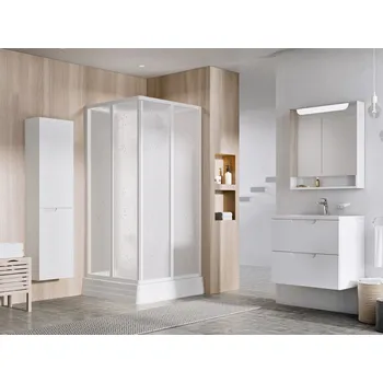Ravak - ASBRV2 80x80, bílá+pearl (4 díly) - Sprchový box Supernova ASBRV2