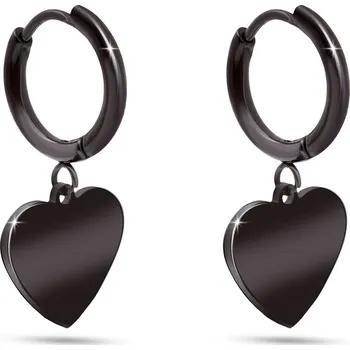 Náušnice Ellami VERONA 3148 Náušnice černé srdíčko Ellami