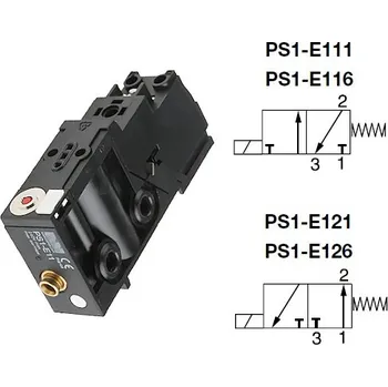 Ventil Jednodílný vysokorychlostní sedlový pneumatický ventil 3/2 4mm Parker PS1-E111
