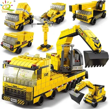 Stavebnice LEGO Stavební sada jeřáb a buldozer pro děti | styl lego | 1000 dílků