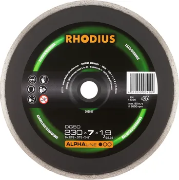 Řezný kotouč RHODIUS Diamantový řezný kotouč DG50 230 x 5,0 x 1,6 x 22,23 ALPHAline