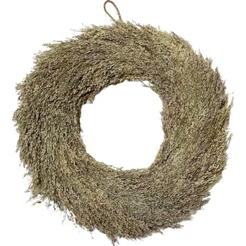 Věnec Přírodní dekorativní věnec s trávou Fleur - Ø 35 cm