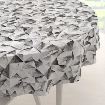 ubrus Dekorační kulatý ubrus Porto PRT-008 Šedo-béžové krystaly Ø 100 cm