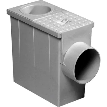 Čistič okapů Likov GEIGER s boční výpustí lapač splavenin ø 100 mm šedý (mokrý)