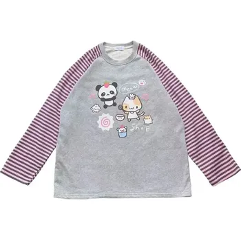 Dámský svetr Svetr s kočkou a pandou Barva: Šedá, Velikost: S