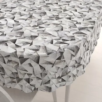 ubrus Dekorační oválný ubrus Porto PRT-008 Šedo-béžové krystaly 100x140 cm