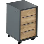 Kondela Kontejner se zámkem, grafit / dub artisan, RIOMA NEW TYP 30