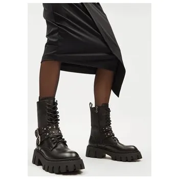 Dámské kozačky Polokozačky Eva Minge GANDRA-8326 Černá 38