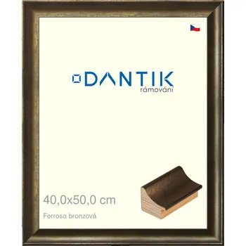Rám na obraz DANTIK rámeček 40x50 | Ferrosa bronzová (Sklo Čiré) (Vyrobeno s láskou u nás v DANTIKU)