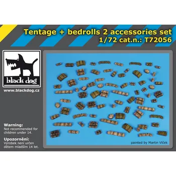 Plastikový model Blackdog 1/72 Tentage plus bedrols accessories set No.2