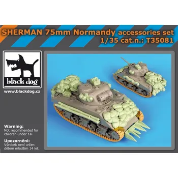 Plastikový model Blackdog 1/35 SHERMAN 75mm Normandy accessories set (DRAG)