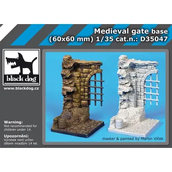 Plastikový model Blackdog 1/35 Medieval gate base (60x60 mm)