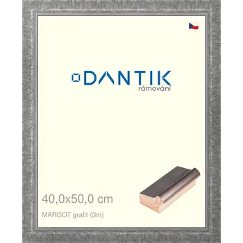 Rám na obraz DANTIK rámeček 40x50 | MARGOT grafit (Plexi Čiré) (Vyrobeno s láskou u nás v DANTIKU)