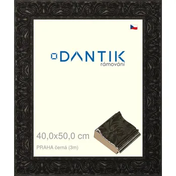 Rám na obraz DANTIK rámeček 40x50 | PRAHA černá (Plexi Čiré) (Vyrobeno s láskou u nás v DANTIKU)