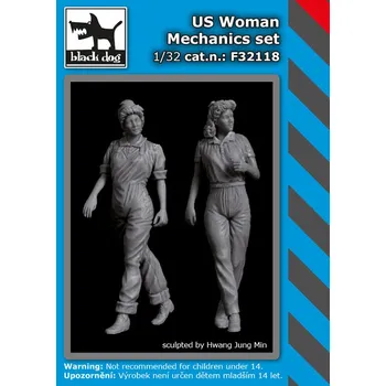 Plastikový model Blackdog 1/32 US woman mechanic set (2 fig.)
