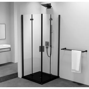 ZOOM BLACK čtvercový sprchový kout 700x700mm, rohový vstup