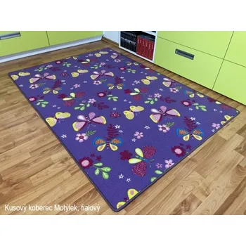 Koberec Kusový koberec Motýlek, fialový: 80 x 120 cm