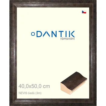 Rám na obraz DANTIK rámeček 40x50 | NEVIS šedá (Plexi Čiré) (Vyrobeno s láskou u nás v DANTIKU)