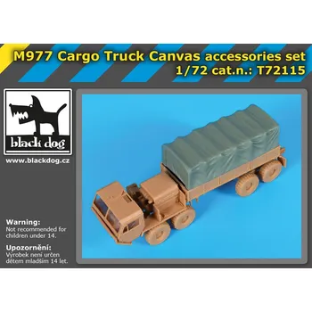 Plastikový model Blackdog 1/72 M977 Cargo truck canvas accessories set (ACA)