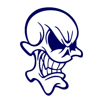 Samolepicí dekorace na vozidlo Lebka 063 pravá (23 - tmavě modrá) SAMOLEPKA NA AUTO, NÁLEPKA, FÓLIE, POLEP, TUNING, VLASTNÍ TEXT, TISK, AUTOSAMOLEPKY.cz, POLEPY, OBRÁZEK, LOGO, 3D STICKERS