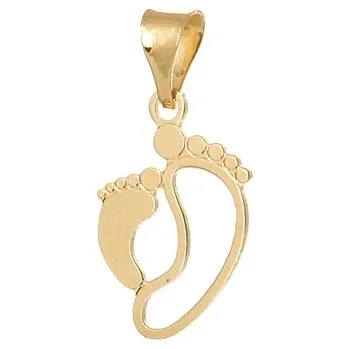 Přívěsek Zlatý přívěšek nožičky ZZ0753F + dárek zdarma