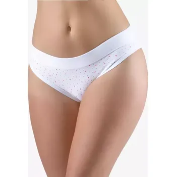 Dámské oblečení GINA dámské kalhotky bokové se širokým bokem, širší bok, šité, s potiskem Disco XVIII 16175P bílá purpurová 38/40