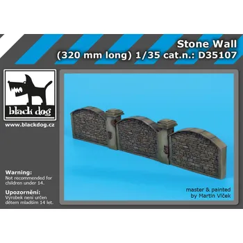 Plastikový model Blackdog 1/35 Stone wall (320 mm long)