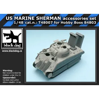 Plastikový model Blackdog 1/48 US MARINE SHERMAN accessories set