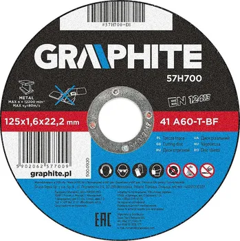 Řezný kotouč GRAPHITE kotouč řezný na kov 125x1,6mm, 57H700, balení 25ks