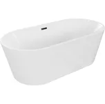 MEXEN/S - Luna vana volně stojící 150 x 75, bílá, sifon a přepad černá 52031507500-70