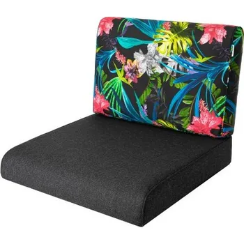 Polštář Polštář na ratanovou židli NEL R1 černý/barevné listí