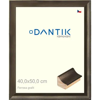 Rám na obraz DANTIK rámeček 40x50 | Ferrosa grafit (Sklo Čiré) (Vyrobeno s láskou u nás v DANTIKU)