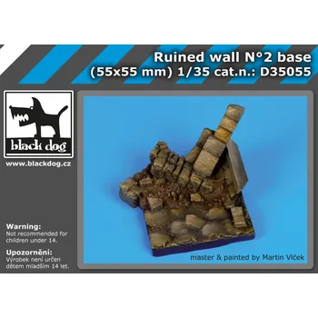 Plastikový model Blackdog 1/35 Ruined wall No.3 base (55x55 mm)