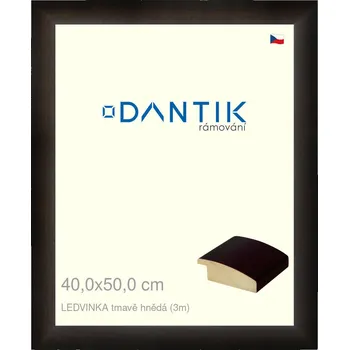 Rám na obraz DANTIK rámeček 40x50 | LEDVINKA tmavě hnědá (Plexi Čiré) (Vyrobeno s láskou u nás v DANTIKU)
