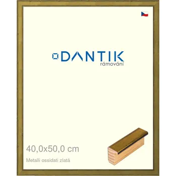 Rám na obraz DANTIK rámeček 40x50 | Metalli oidati zlatá (Plexi Čiré) (Vyrobeno s láskou u nás v DANTIKU)