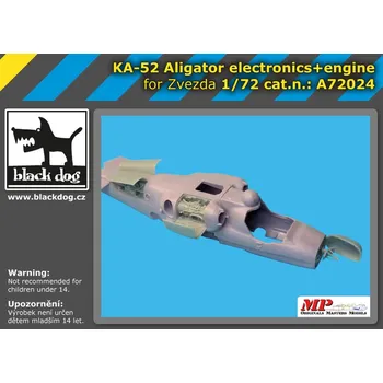 Plastikový model Blackdog 1/72 Ka -52 Aligator electronics + engine (ZVEZDA)