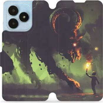 Pouzdro na mobilní telefon Flipové pouzdro Mobiwear - Realme Note 50 - VA08P Příšera a kluk s pochodní (Knížkové flip pouzdro, obal, kryt na mobil Realme Note 50 - VA08P Příšera a kluk s pochodní, materiál Umělá kůže + TPU - ochrana 360°, stojánek, silikonová vanička, magnetické)