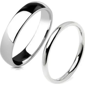 Prsten Snubní prsteny ocel 2 mm + 4 mm - pár
