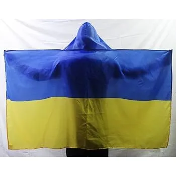 Vlajka Originální tělová vlajka s kapucí (150x90cm, 3x5ft) - Ukrajina