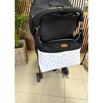 Kočárek Taška na kočárek - černá s bílou a tečkami