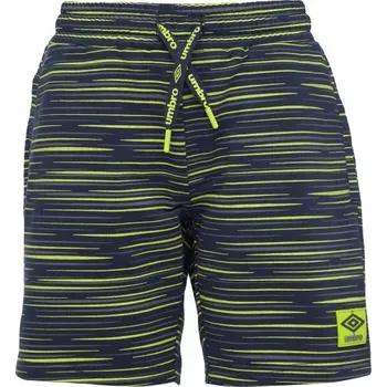Chlapecké kraťasy Pohodlné chlapecké šortky z úpletu Umbro MANUEL 116/122 Tmavě modrá, Světle zelená