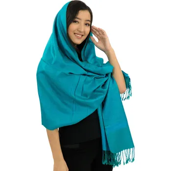 Šátek Himalife Šátek pašmína Nepal - tmavě tyrkysová